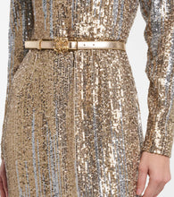 Elie Saab Sequined off-shoulder gown