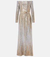 Elie Saab Sequined off-shoulder gown