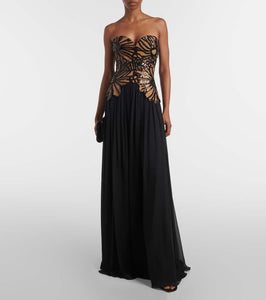 Elie Saab Sequined silk-blend gown