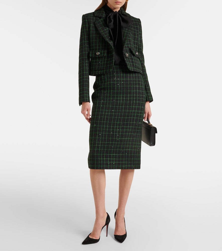 Elie Saab Sequined tweed midi skirt