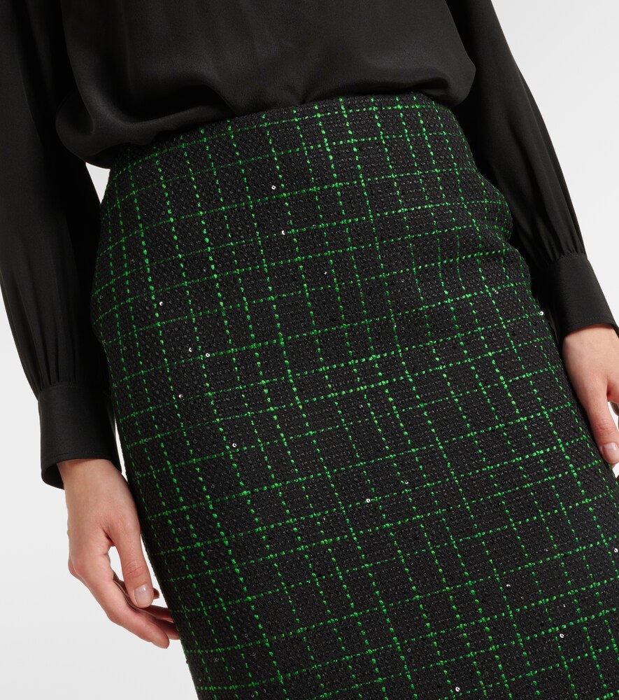 Elie Saab Sequined tweed midi skirt