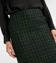 Elie Saab Sequined tweed midi skirt
