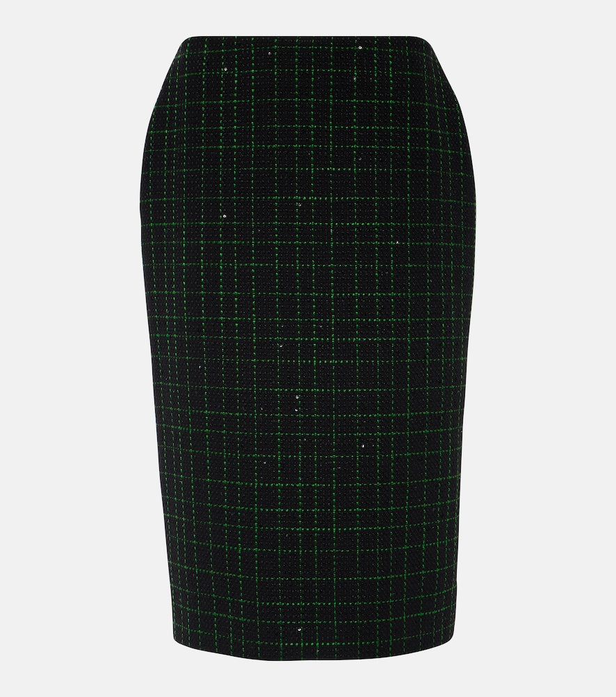 Elie Saab Sequined tweed midi skirt - Elie Saab 亮片粗花呢中长裙