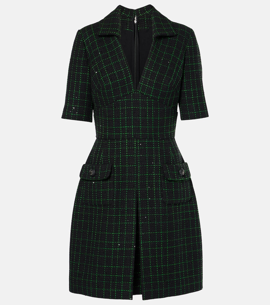 Elie Saab Tweed minidress. Elie Saab 斜纹软呢迷你连衣裙