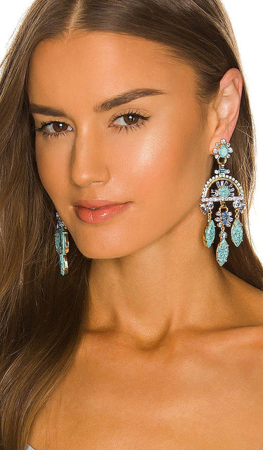 Elizabeth Cole Cora Earrings in Teal