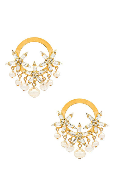 Elizabeth Cole Vaela Earrings in Metallic Gold