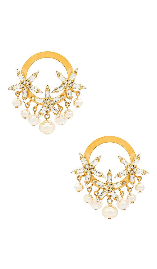 Elizabeth Cole Vaela Earrings in Metallic Gold
