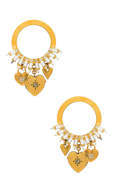 Elizabeth Cole Zinnia Earrings in Metallic Gold
