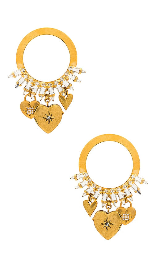 Elizabeth Cole Zinnia Earrings in Metallic Gold