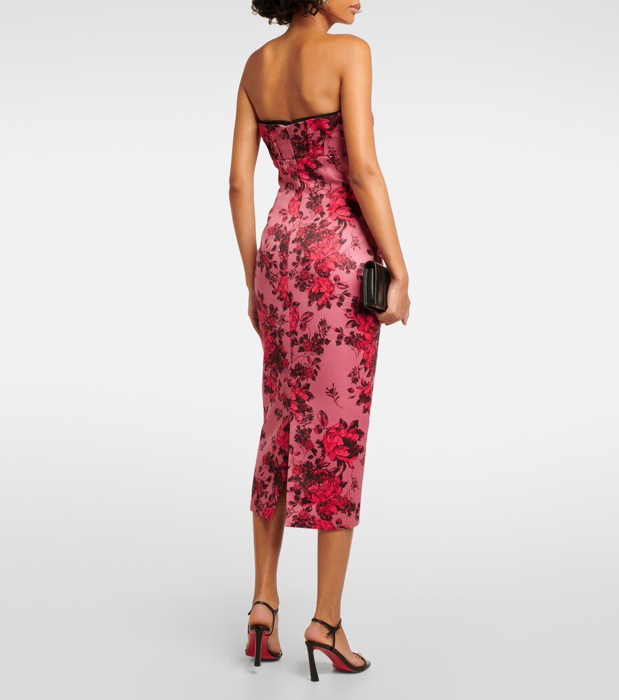 Emilia Wickstead Adalina floral strapless midi dress