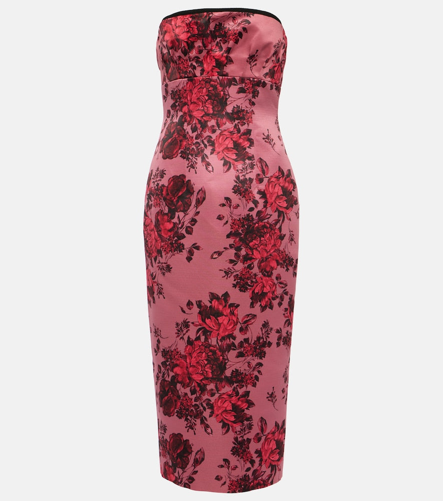 Emilia Wickstead Adalina floral strapless midi dress. Emilia Wickstead Adalina 花卉图案无肩带中长连衣裙