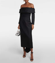 Emilia Wickstead Derika off-shoulder wool midi dress