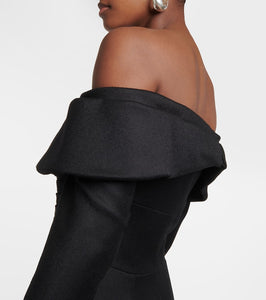 Emilia Wickstead Derika off-shoulder wool midi dress