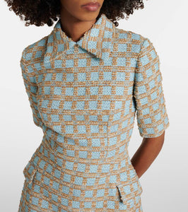 Emilia Wickstead Els checked boucl√É¬© minidress