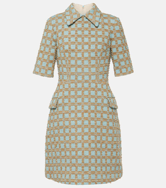 Emilia Wickstead Els checked boucl√É¬© minidress