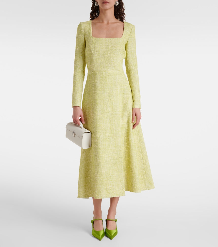 Emilia Wickstead Fara cotton-blend tweed midi dress