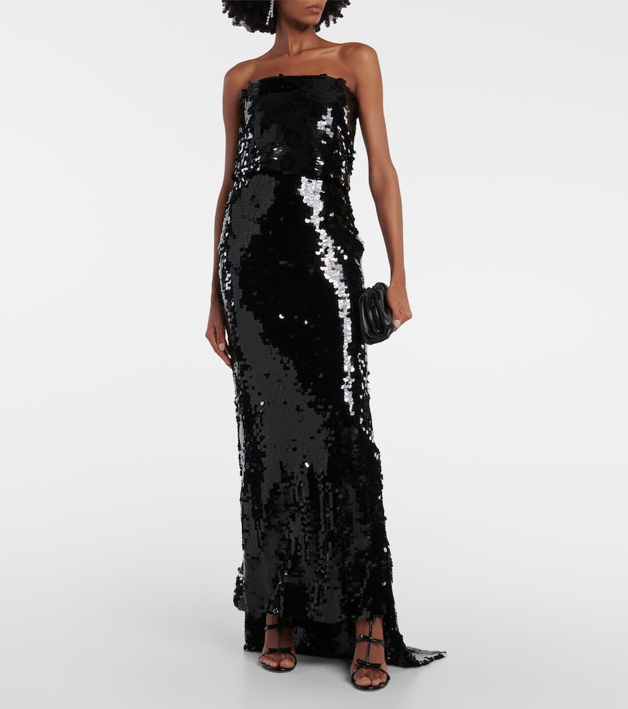 Emilia Wickstead Josiah strapless sequin gown