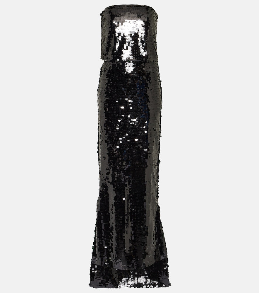 Emilia Wickstead Josiah strapless sequin gown. Emilia Wickstead Josiah 无肩带亮片礼服