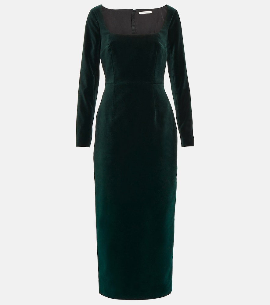 Emilia Wickstead Nyla cotton velvet midi dress. Emilia Wickstead Nyla 棉质丝绒中长连衣裙