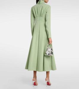 Emilia Wickstead Oakley pleated crêpe midi dress