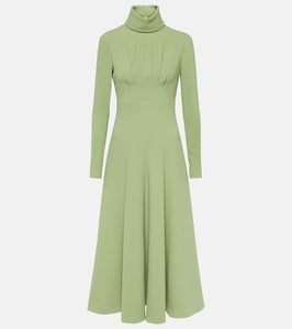 Emilia Wickstead Oakley pleated crêpe midi dress