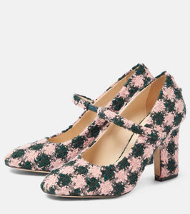 Emilia Wickstead Orelia checked tweed Mary Jane pumps