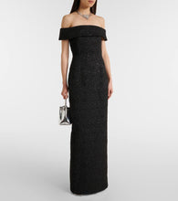 Emilia Wickstead Sima off-shoulder seersucker cloqu√É¬© gown
