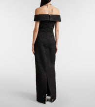 Emilia Wickstead Sima off-shoulder seersucker cloqu√É¬© gown