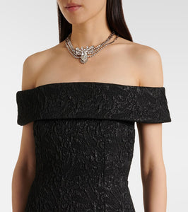 Emilia Wickstead Sima off-shoulder seersucker cloqu√É¬© gown