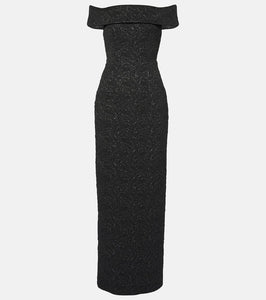 Emilia Wickstead Sima off-shoulder seersucker cloqu√É¬© gown
