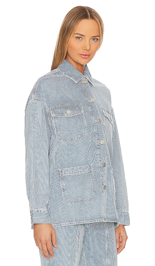 Ena Pelly Diana Denim Shacket in Blue