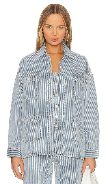 Ena Pelly Diana Denim Shacket in Blue - Ena Pelly - Diana - Veste en jean bleue - Ena Pelly Diana 蓝色牛仔背心 - Ena Pelly Diana Jeansjacke in Blau - Ena Pelly 다이아나 데님 샤켓 블루 색상 - Giacca in denim Ena Pelly Diana in blu