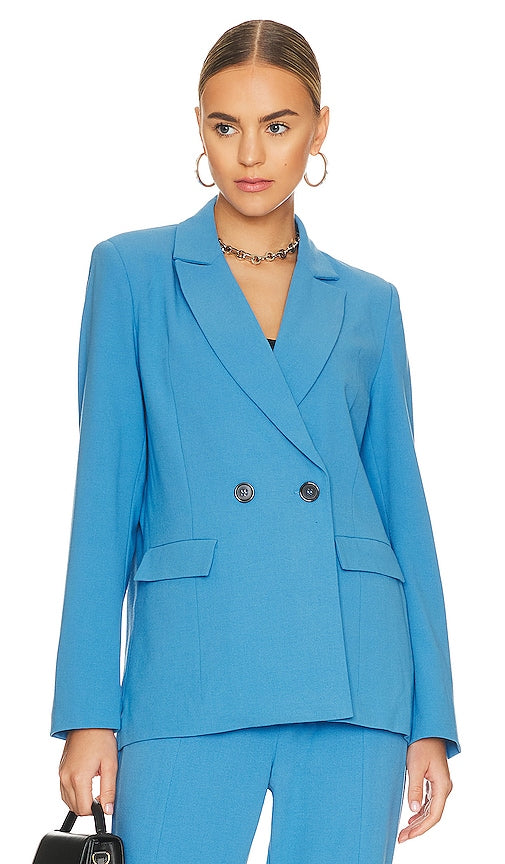 Ena Pelly Fergie Woven Blazer in Blue