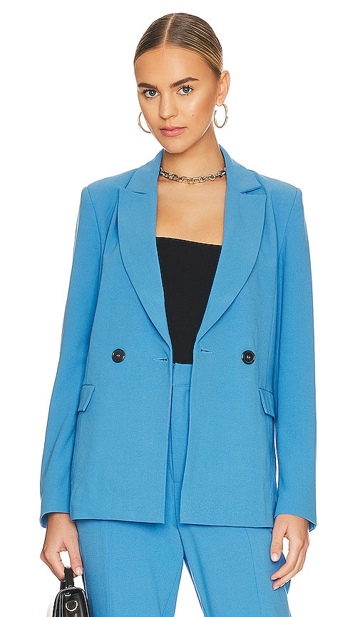 Ena Pelly Fergie Woven Blazer in Blue - Ena Pelly - Blazer tissé Fergie en bleu - Ena Pelly Fergie 蓝色梭织西装外套 - Ena Pelly Fergie Webblazer in Blau - Ena Pelly Fergie 우븐 블레이저 블루 색상 - Blazer in tessuto Ena Pelly Fergie in blu