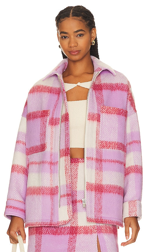 Ena Pelly Ophelia Wool Shacket in Pink - Veste en laine Ena Pelly Ophelia en rose - Ena Pelly Ophelia 粉色羊毛单肩包 - Ena Pelly Ophelia Wolljacke in Rosa - Ena Pelly Ophelia 울 샤켓 핑크 색상 - Giacca in lana Ena Pelly Ophelia in rosa