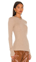 Enza Costa Cashmere Easy Cuffed Crew in Tan