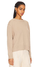 Enza Costa Chunky Cotton Long Sleeve Crew in Beige