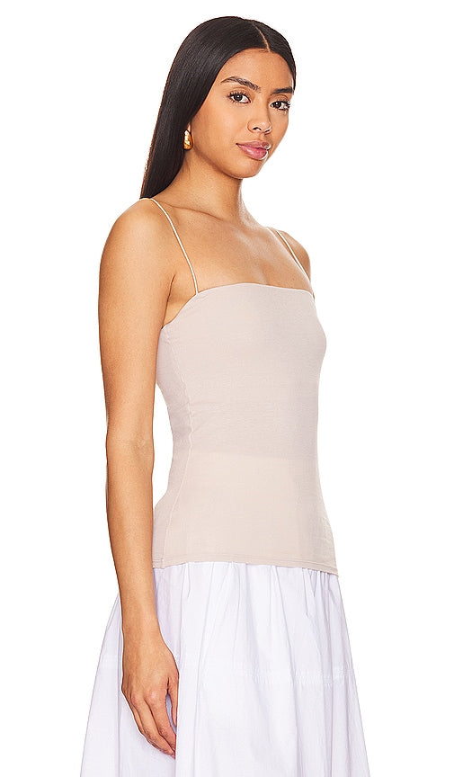 Enza Costa Essential Strappy Tank in Neutral