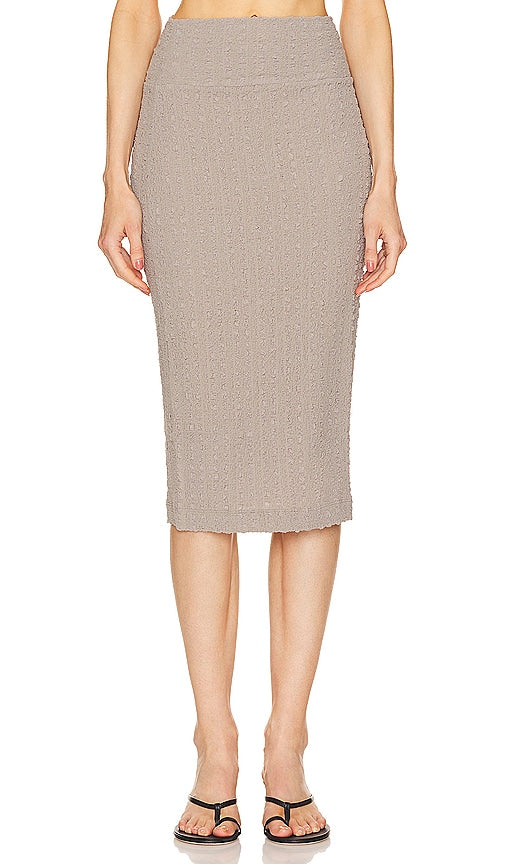 Enza Costa Puckered Pencil Skirt in Taupe - Enza Costa Jupe crayon plissée en taupe - Enza Costa 灰褐色褶皱铅笔裙 - Enza Costa Faltenrock in Taupe - Enza Costa 퍼커드 펜슬 스커트 - Gonna a tubino arricciata di Enza Costa color talpa