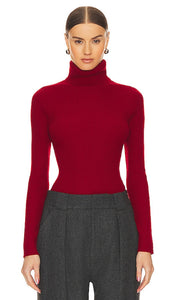 Enza Costa Rib Turtleneck Sweater in Red - Enza Costa Pull à col roulé côtelé en rouge - Enza Costa 红色罗纹高领毛衣 - Enza Costa Ripp-Rollkragenpullover in Rot - Enza Costa 립 터틀넥 스웨터레드 색상 - Maglione dolcevita a coste Enza Costa in rosso