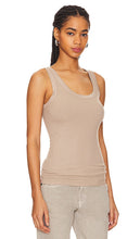 Enza Costa Silk Rib Bold Tank in Tan