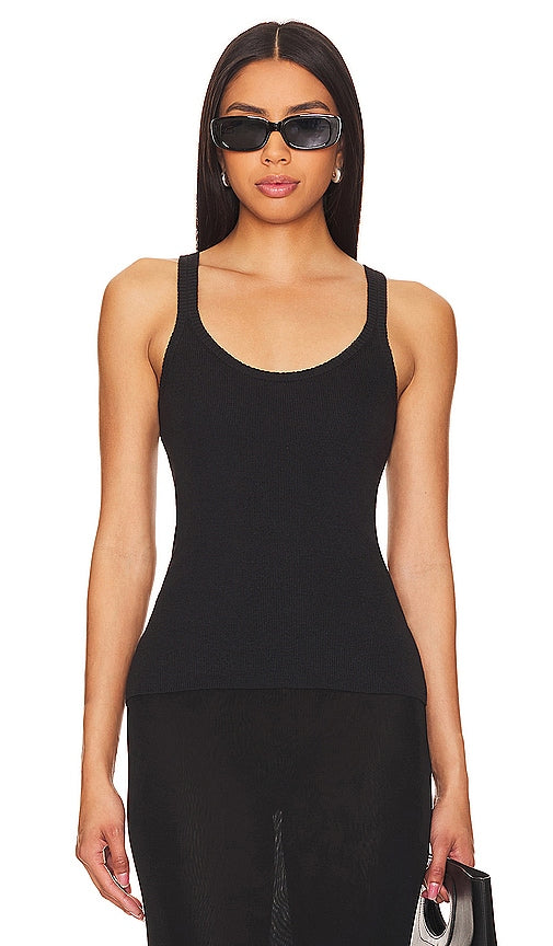 Enza Costa Strappy Tank in Black - Enza Costa Débardeur à bretelles en noir - Enza Costa 黑色系带背心 - Enza Costa Trägertank in Schwarz - Enza Costa 스트래피 탱크탑 - Canotta con spalline Enza Costa in nero