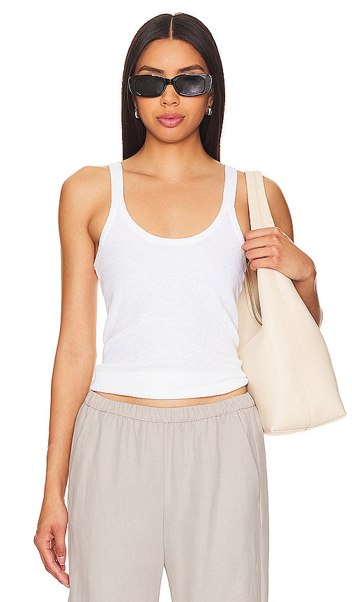 Enza Costa Strappy Tank in White - Enza Costa Débardeur à bretelles en blanc - Enza Costa 白色系带背心 - Enza Costa Träger-Tanktop in Weiß - Enza Costa 스트래피 탱크화이트 색상 - Canotta con spalline Enza Costa in bianco