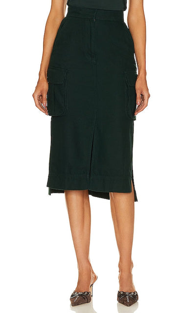 Equipment Jaden Midi Skirt in Dark Green - Jupe midi Equipment Jaden en vert foncé - Equipment Jaden 深绿色中长半身裙 - Equipment Jaden Midirock in Dunkelgrün - Equipment Jaden 미디 스커트 - Gonna longuette Equipment Jaden in verde scuro
