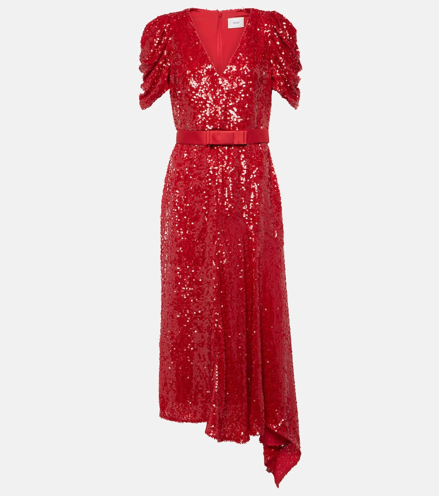Erdem Asymmetric sequined midi dress. Erdem 不对称亮片中长连衣裙