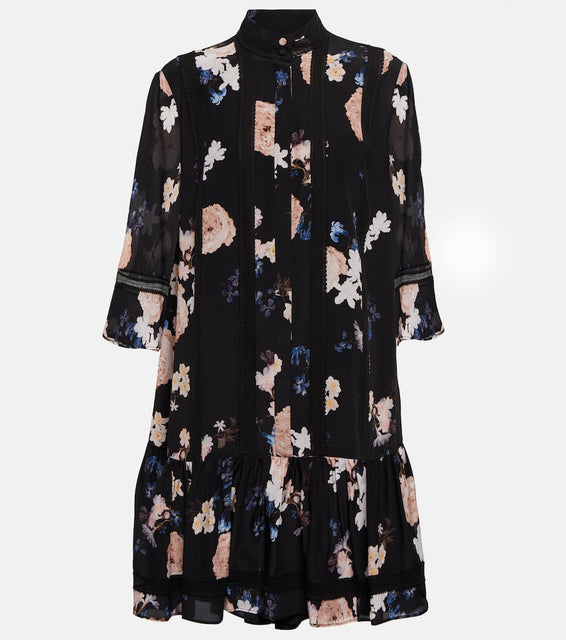 Erdem Bertram floral-printed silk minidress