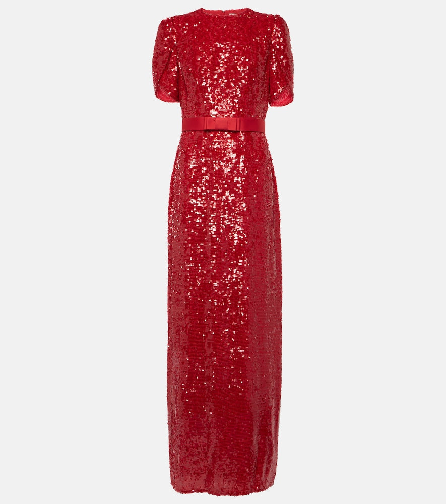 Erdem Bow-detail sequined maxi dress. Erdem 蝴蝶结亮片长裙