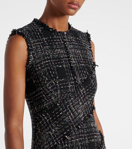 Erdem Cotton-blend tweed midi dress