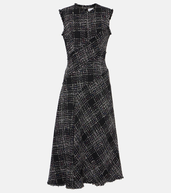 Erdem Cotton-blend tweed midi dress
