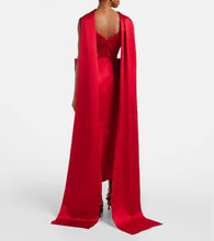 Erdem Draped bow-detail embellished satin gown